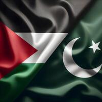lamic Nations Unity - Palestinian and Pakistani Flags photo