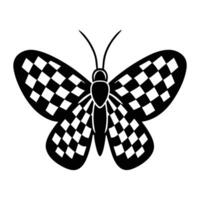 a black and white checkered butterfly on a white background vector