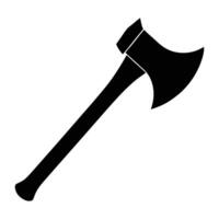 an axe is shown in black and white on a white background vector