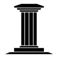 ancient column icon in black on white background vector