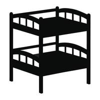 a black and white illustration of a bunk bed vector