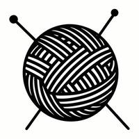 a ball of yarn with two pins on it vector