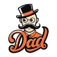 a man with a mustache and mustache in a top hat and glasses vector