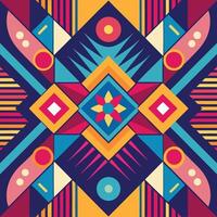 colorful geometric pattern with geometric shapes vector