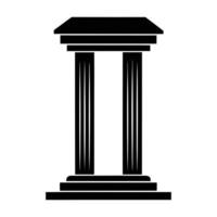 ancient Greek column icon in black and white vector