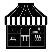 a black and white illustration of a store. vector