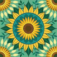 sunflower seamless pattern with sunflower illustration vector