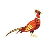 a pheasant is standing on its hind legs vector