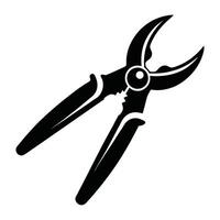 a black and white illustration of a pair of pliers vector