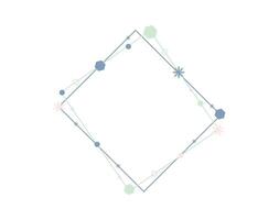 square geometric of flower frame on white background vector