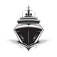 Black and White Passenger Ship Logo Design Art Icons and Graphics on White Background vector