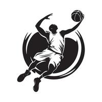 Basketball Player Makes Slam Dunk Image isolated on white background vector