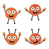 Funny cartoon character design template and graphic sticker elements for advertisements vector