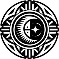 A filled style icon of moon symbol tattoo vector