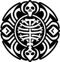 A tribal tattoo design with a skull and crossbones vector