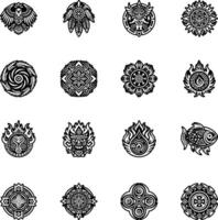 A solid style icon of hopi mask symbol vector