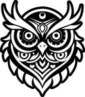 An owl head with a tribal design vector