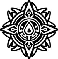 A tribal design with a sun in the center vector