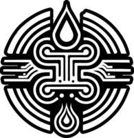 A glyph style icon of running water symbol vector