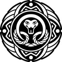 The snake in the circle logo vector