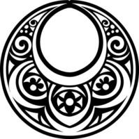 A circular design with a black and white background vector