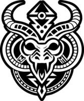 A filled style icon of horned serpent symbol vector