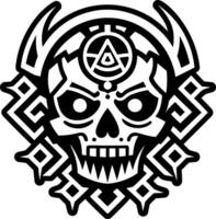 A skull with an eye and a tribal design vector