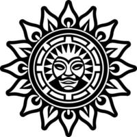 A sun with a face in the center of it vector