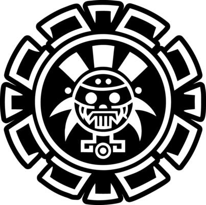 A solid style icon of native symbol tattoo