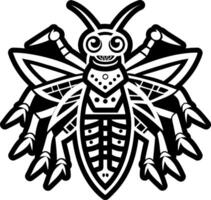 A solid style icon of hopi grasshopper symbol vector
