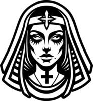 A solid style icon of nun symbol vector