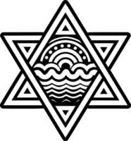 A filled style icon of native art symbol vector