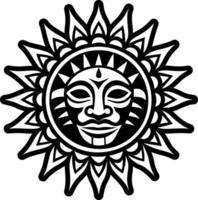 A solid style icon of sun god symbol vector