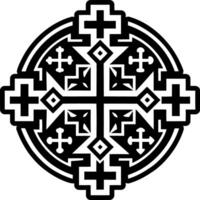 A solid style icon of cross tattoo symbol vector