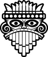 A glyph style icon of pen flute symbol vector