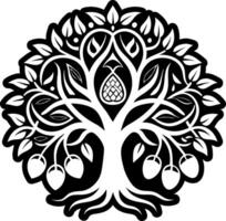 A solid style icon of fig tree symbol vector