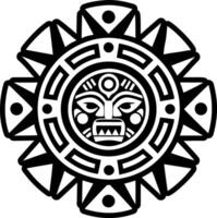 A solid style icon of golden inca symbol vector