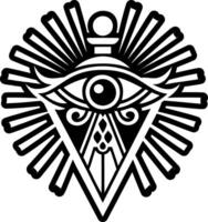 An all seeing eye in the shape of a triangle vector