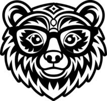 A glyph style icon of bear tattoo vector