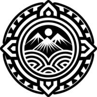 A glyph style icon of sand dune symbol vector