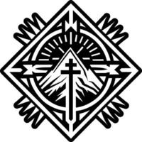 A solid style icon of holy mountain symbol vector
