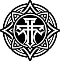 A solid style icon of franciscan symbol vector