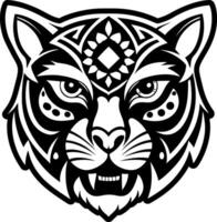 A glyph style icon of sacred puma tattoo vector