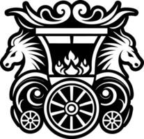 A solid style icon of chariot tattoo vector