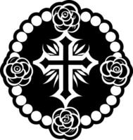 A filled style icon of church cross symbol vector