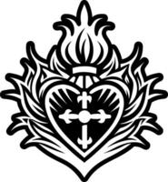 A filled style icon of sacred heart symbol vector