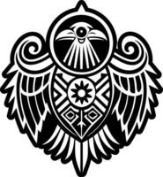 A solid style icon of corvus tattoo vector