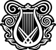 A glyph style icon of harp symbol vector