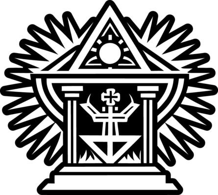 A solid style icon of altar symbol