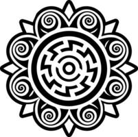 A glyph style icon of mapuche symbol vector